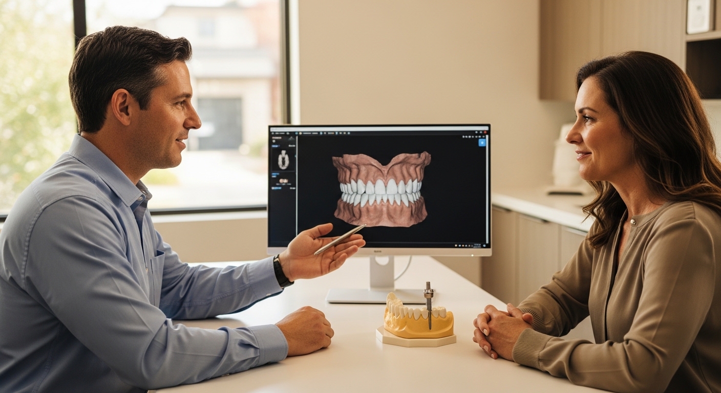 Patient consultation for dental implants in Meridian, ID
